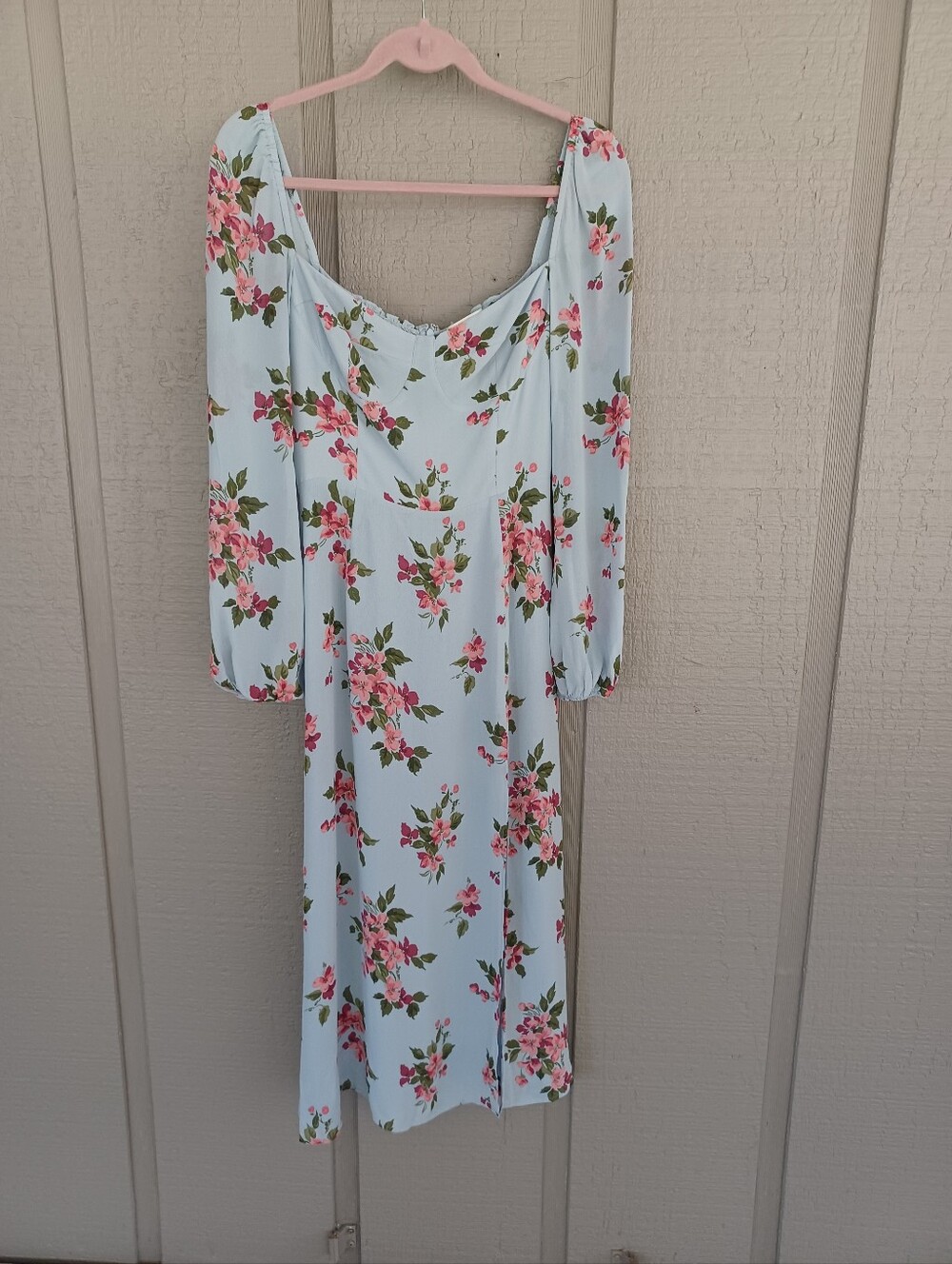 Reformation Shelby Floral Midi Dress Size 4 Women Smocked Long Sleeve Viscose